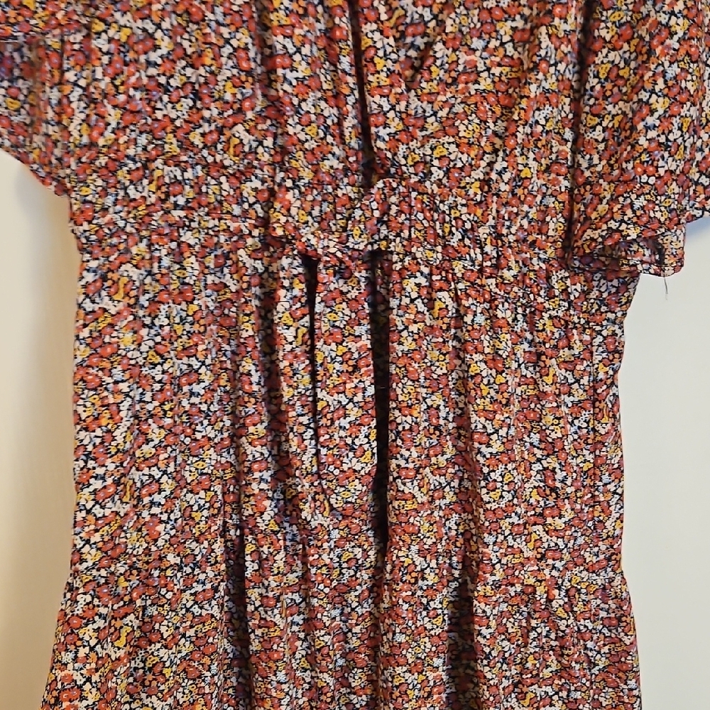 Pink Ruffled Buttoned Sundress with Flutter Sleeves - Picture 4 of 4